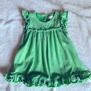 Ralph Lauren striped green summer dress baby girl size 6 months